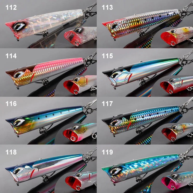 NOEBY Popper Fishing Lures 120mm 41g 190mm 129g Topwater Bubble Baits Jet Popper Wobblers for GT Tuna Big Game Fishing Lure