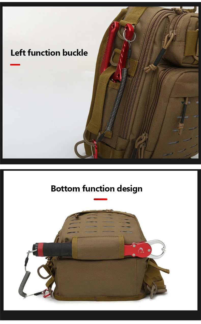 Tactical Camping Bag Backppack Chest Sling Outdoor FIshing Lure Rod Men Sports Handbags Shoulder Laser Molle Hunting Hiking Bags