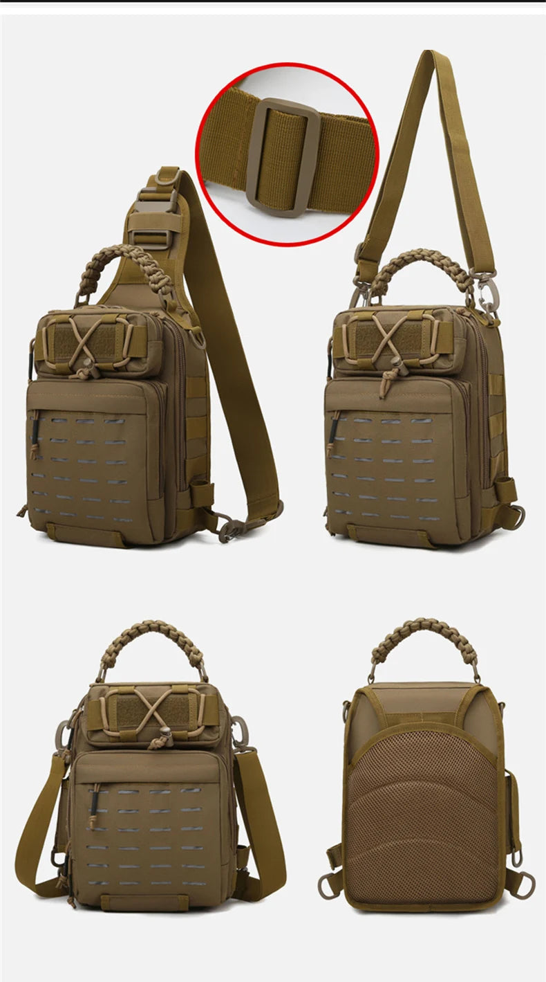 Tactical Camping Bag Backppack Chest Sling Outdoor FIshing Lure Rod Men Sports Handbags Shoulder Laser Molle Hunting Hiking Bags