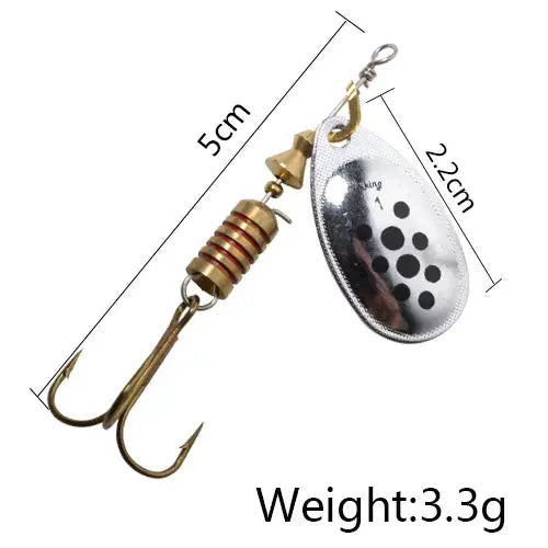 FISH KING 6 Color 0#-5# Spinner Bait With Treble Hooks 35647-BR Arttificial Bait Fishing Lure WardBoyzPROShop