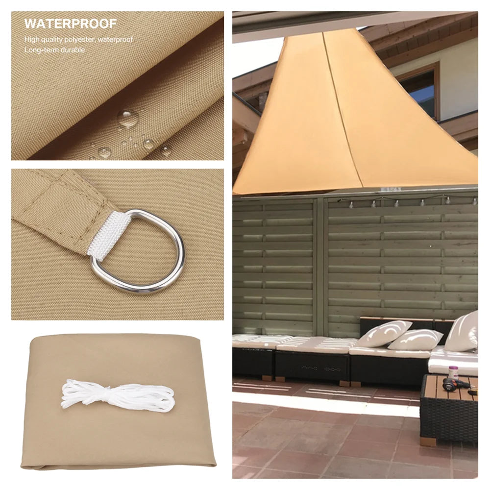 5/3.6/3/2M Triangle Shade Sail Waterproof Sunshade Sail Canopy 98%UV Block Awning with Free Rope for Garden Patio Pergola Gazebo WardBoyzPROShop