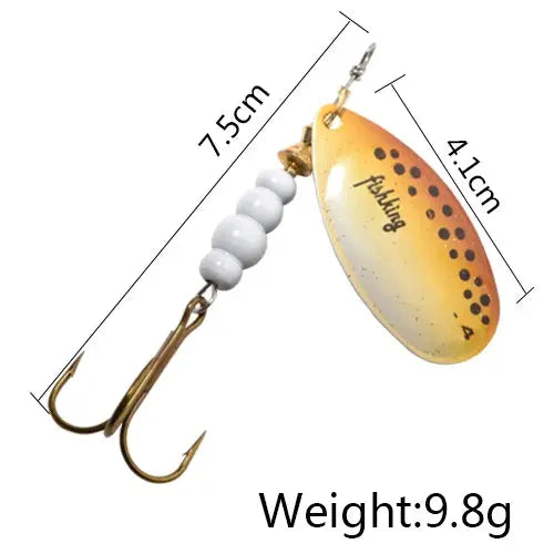 FISH KING 6 Color 0#-5# Spinner Bait With Treble Hooks 35647-BR Arttificial Bait Fishing Lure WardBoyzPROShop