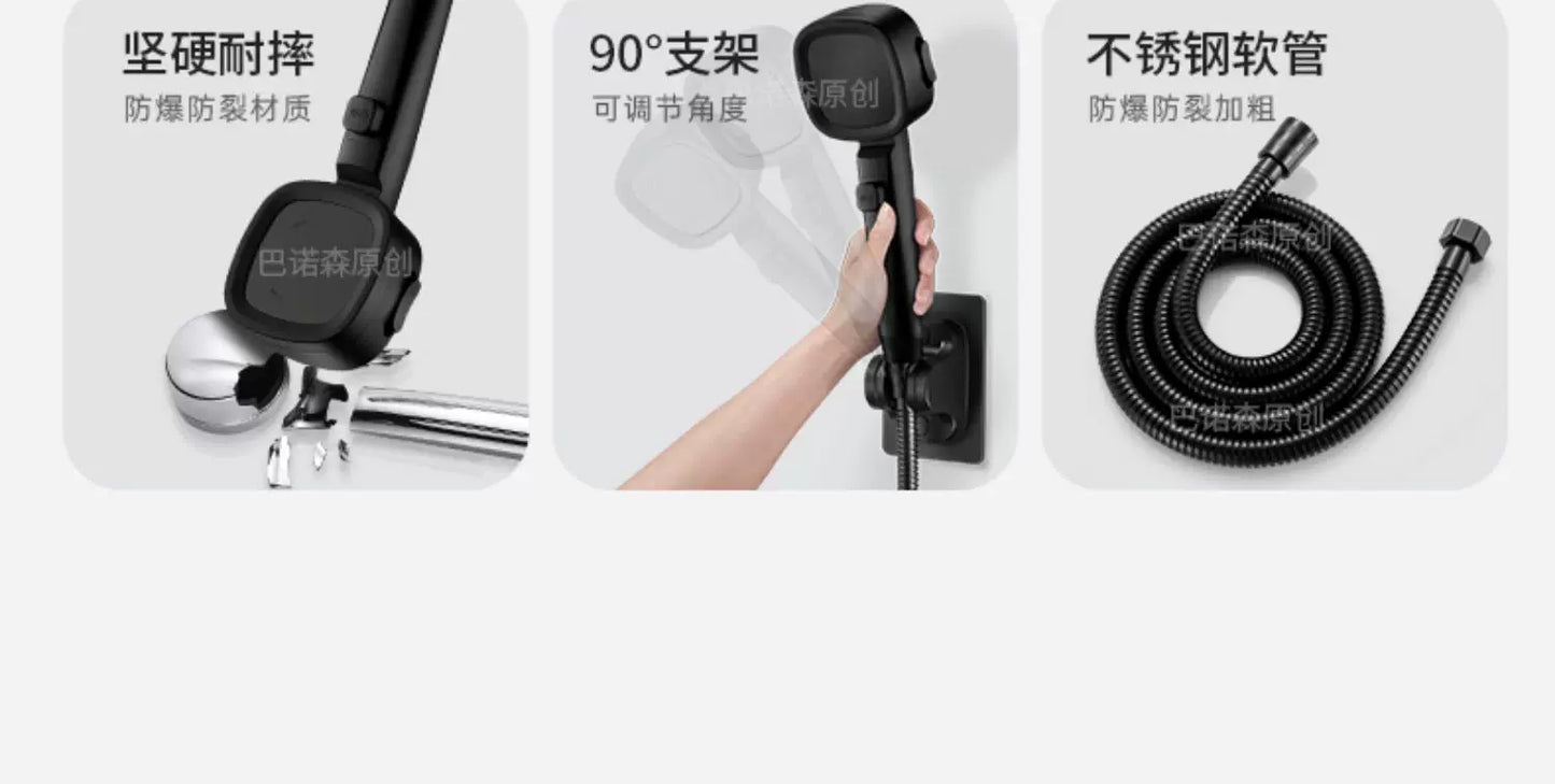 New 3 Modes High Pressure Shower Head Water Saving Shower Adjustable One-Key Stop Water Massage Sprayer Bathroom Accessories