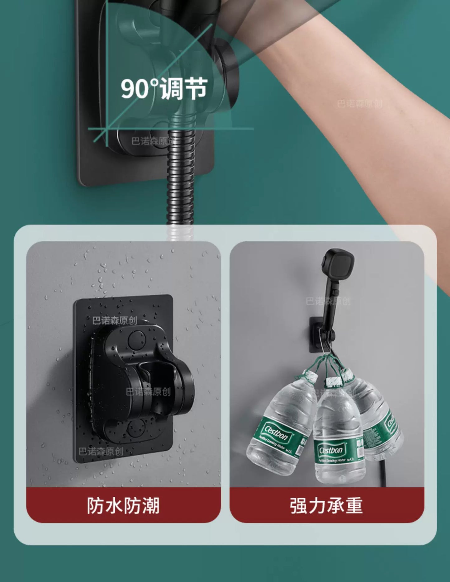New 3 Modes High Pressure Shower Head Water Saving Shower Adjustable One-Key Stop Water Massage Sprayer Bathroom Accessories