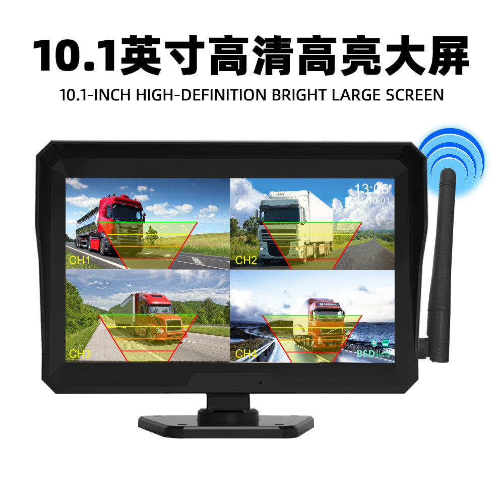 Rv-Specific Reversing Camera, Solar-Powered Wireless Camera, 7inch Display Screens, Blind Spot Warning, Universal for Trailers
