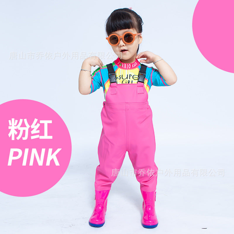 Ganhai Equipment Children's Playing Water Suit Wading Waterproof Pants Kindergarten Beach Fish Strap Rain Shoes Water Pants