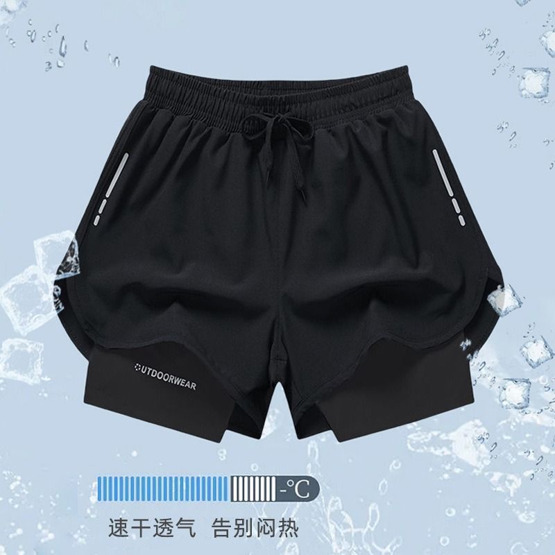 Men's Quick-Dry Large Size Breathable Boxer Beach Shorts Swimming Gear Sports Casual Loose High-Elasticity