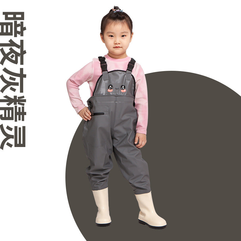Ganhai Equipment Children's Playing Water Suit Wading Waterproof Pants Kindergarten Beach Fish Strap Rain Shoes Water Pants