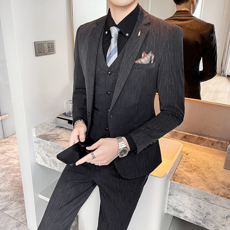 Suitable for dating work blind date fried street draping dotted striped suit suit men's slim fit small suit jacket 109