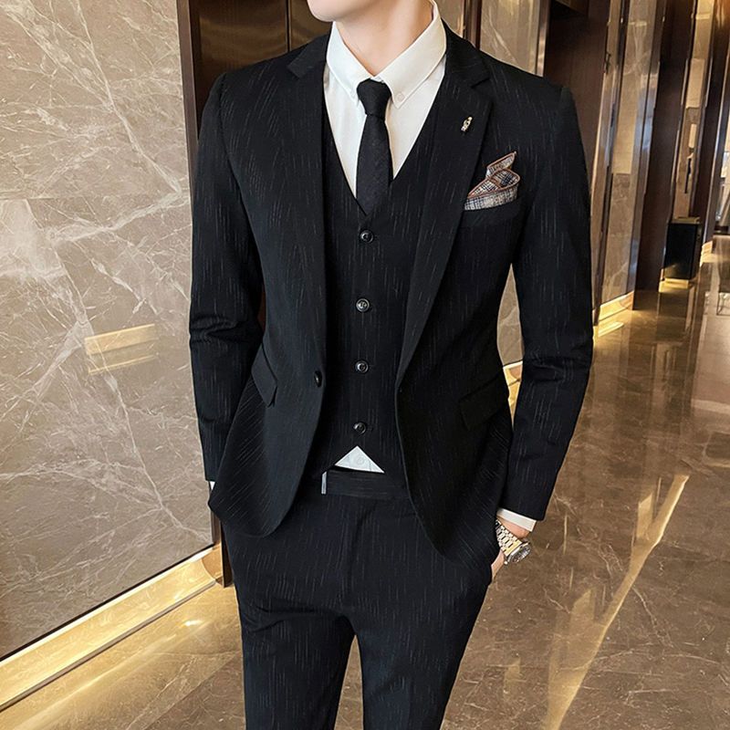 Suitable for dating work blind date fried street draping dotted striped suit suit men's slim fit small suit jacket 109