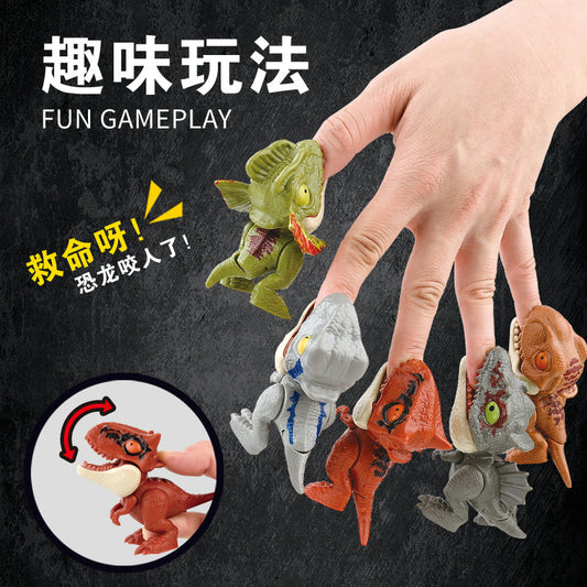 Cross-border Hot Finger-biting Dinosaur Toy Finger-biting Dinosaur Pterosaur Model Joint Movable Mini Dinosaur Gashapon Machine
