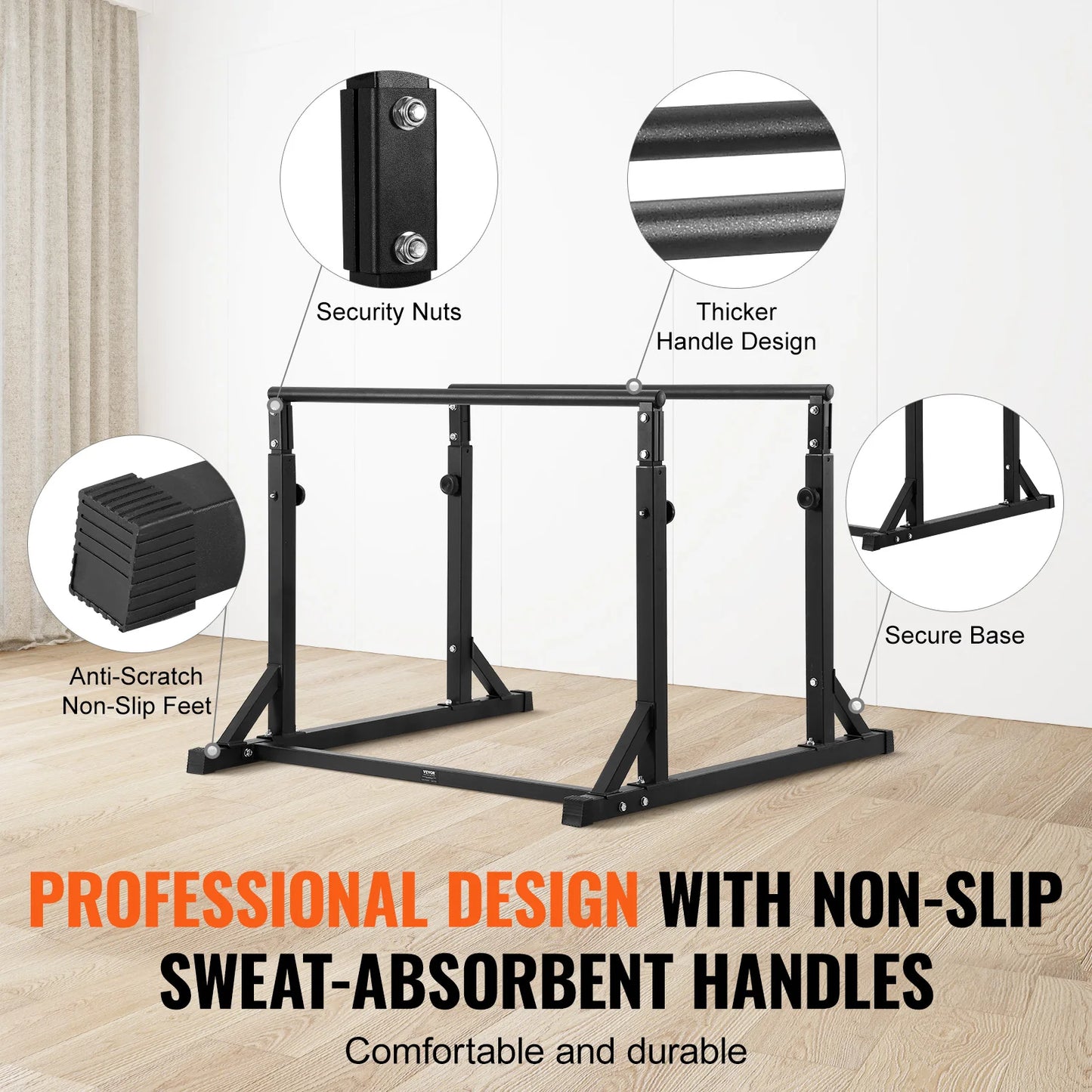 SucceBuy Dip Bar 800lbs Capacity Heave Duty Dip Stand Station with Adjustable Height Parallel Bar for Strength Training Home Gym