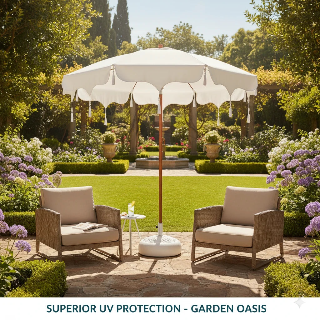 Outdoor Patio Shade Canopy Decorative Garden Sun Umbrella with Stylish Features for Sun Protection
