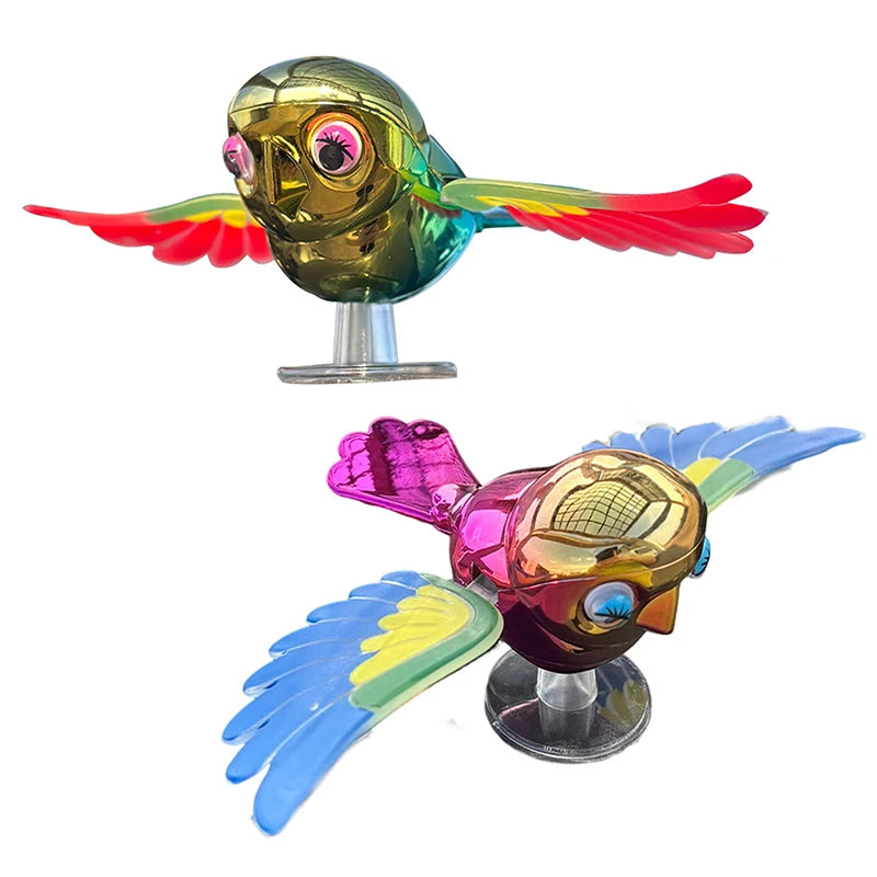 Vibrant Simulation Fly Bird Motorcycle Car Charm, Cute Winged Mate Waving in the Wind, Cool and Fun Car Companion