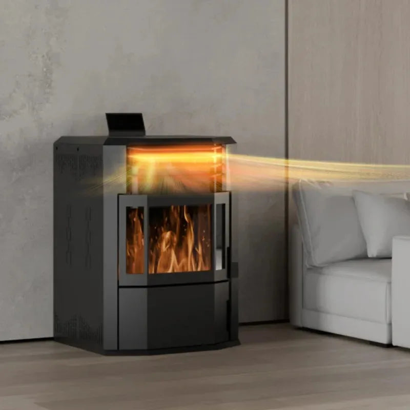 【Best-selling】10kW Automatic Modern Indoor Wood Burner Biomass Pellet Stove Central Water Heating Free-standing for Home Firepla
