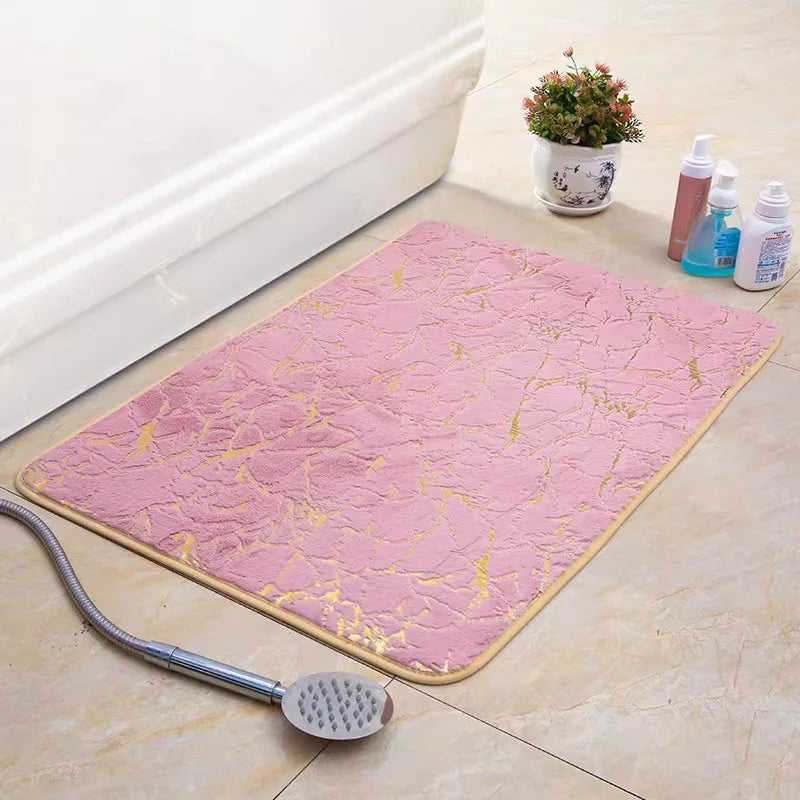 Bath Mat Modern Living Room Area Small Rug Washable Bedroom Doormat Bathroom Rectangle Non Slip Toilet Floor Faux Mat
