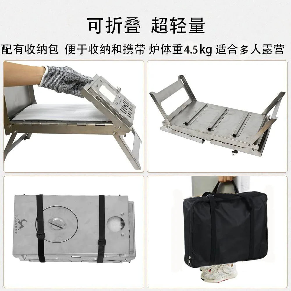 Hot Tent Stove Ultralight Wood Burning Stove For Tent Outdoor Camping Firewood Oven For Winter Backpacking