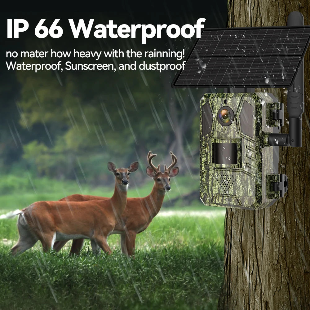 Trail Camera 4G LTE Trail Wildlife Hunting Camera Game Cam Dear Surveillance Night Vision No Glow Motion Activated 0.2s Trigger