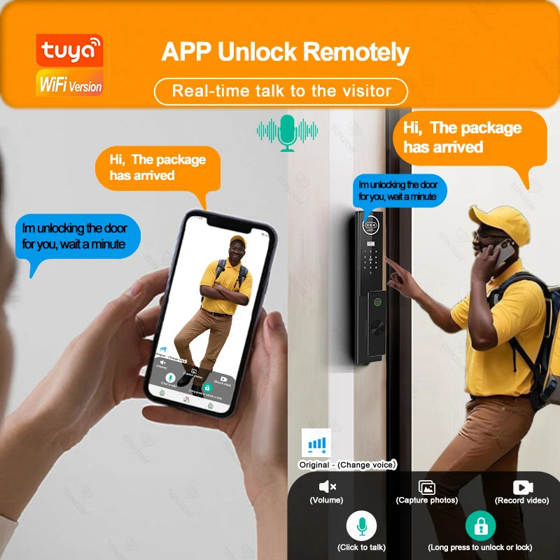 Metallic Security Electric Key Smartlock Wifi Digital Boshi Smart Products Intelligent Look Door With Camera Tuya Oklok Locks