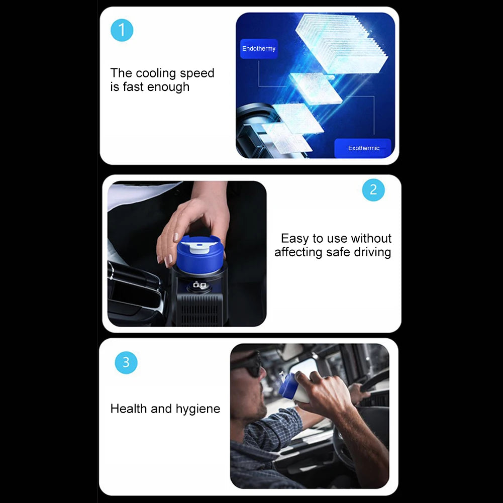 Smart 2 In 1 12V Car Cup Cooler Warmer with Temperature Display Mini Auto Refrigerator Drinks Cooling Heating Mug for Outdoor Tr WardBoyzPROShop