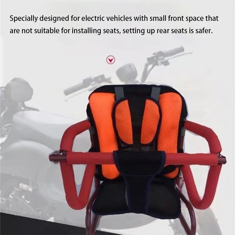 Electric Motorcycle Children's Safty Seat Seat Foldable Motorcycle Safety Seat General Guardrail With Rear Seat Selt