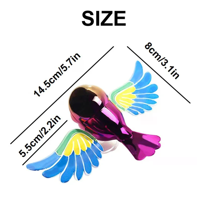 Vibrant Simulation Fly Bird Motorcycle Car Charm, Cute Winged Mate Waving in the Wind, Cool and Fun Car Companion