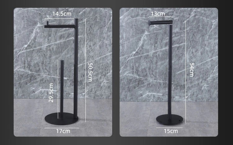 Freestanding Toilet Paper Holder – Multi-Functional Floor Standing Tissue Rack with Toilet Brush Holder for Bathroom