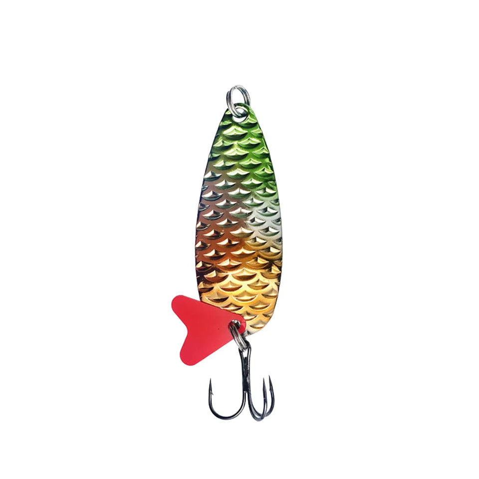 16g/18g/21g/25g/28g/32g Spoon Lure Fishing Lure Metal Sequin Tree Hook Sequin Breasted Fishing Tackle Marine Fishing Spoon Bait