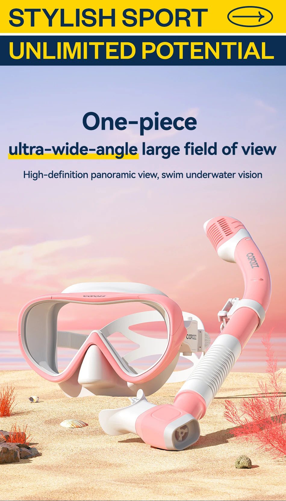 COPOZZ Professional  Diving Mask Full Vision Mask Underwater Snorkel Mask Set Swimming Snorkel HD Anti Fog Diving Equipment WardBoyzPROShop