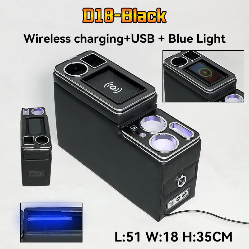 For Ford Tourneo Custom Row Front Railing Box Set General Business Armrest Central Store Business Car Mobile Charge Usb
