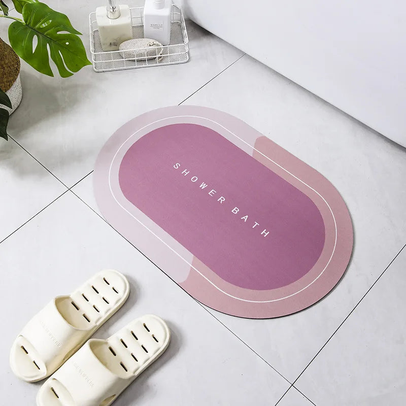 Absorbent Bathroom Bath Mat Anti-slip Shower Rug Diatom Ooze Bath Mats Kitchen Entrance Doormats Home Floormat Bathtub Carpet