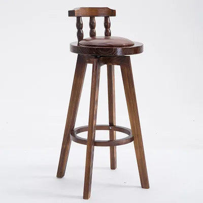 American Style Solid Wood round Bar Table Set Small High-Top Balcony Lounge Coffee Table