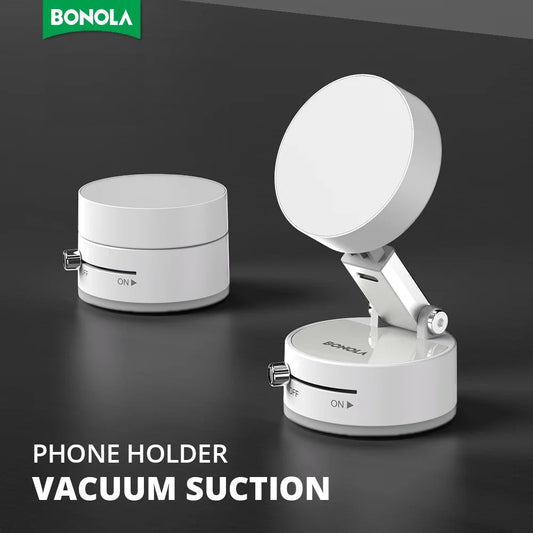 Bonola Mobile Phone Vacuum Suction Cup Holder Foldable for iPhone/ Android Kitchen Lazy Vacuum Double Sided Magnetic Bracket WardBoyzPROShop
