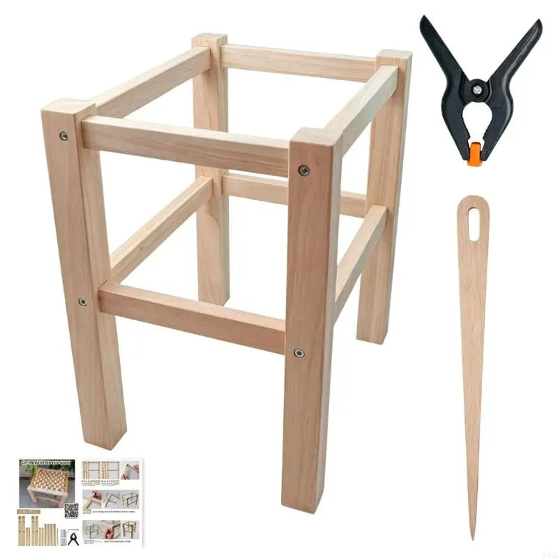 Stool Frame With Sturdy Wooden Base For Woodworking Project DIY Home Furniture And Seating Solution Footstool Frame 87HA