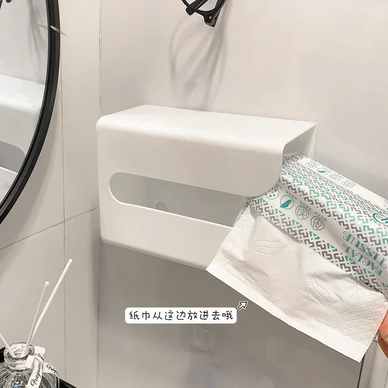 Bathroom Tissue Boxes Paper Holder Wall Hanging Tissue Box Tissue Racks Kitchen Napkin Storage Rack Toilet Paper Dispenser