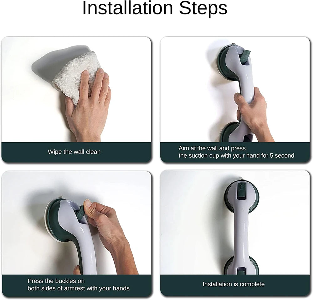 Shower Handle Safety Helping Handle Anti-Slip Support Bathroom Toilet Safe Grab Bar Handle Vacuum Sucker Suction Cup Handrail