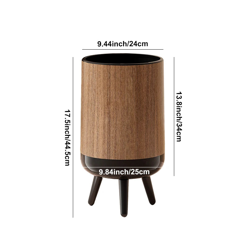 Wood-grain trash cans, classic-style trash cans with stands, shell-shaped trash cans that resist warping—perfect for the living
