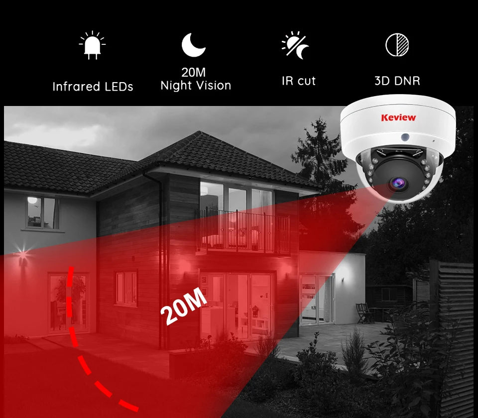 4K 4MP POE IP Camera Audio H.265 Dome Explosion-proof Waterproof Indoor Outdoor Surveillance Security Camera CCTV Video for NVR