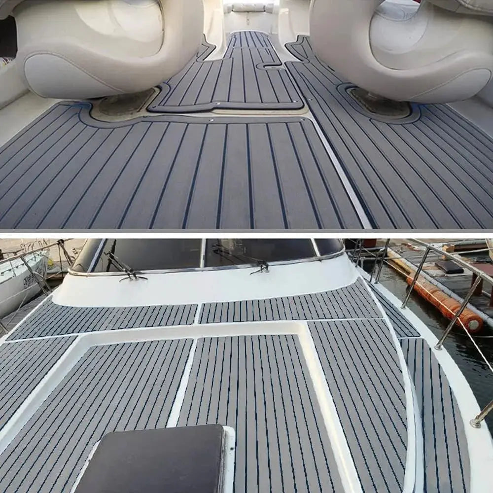 Boat Decking EVA Foam Flooring Sheet Faux Teak Marine Mat Boat Yacht Carpet Kayak RV Swimming Pool Non-Slip Flooring Mat WardBoyzPROShop