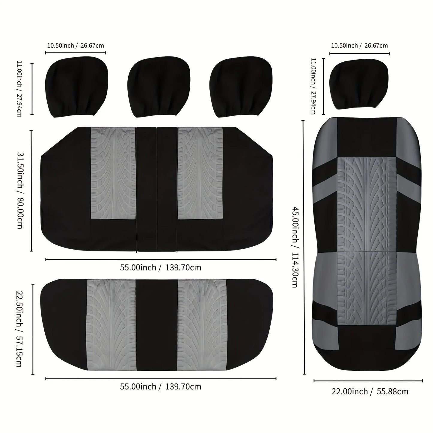 Car Seat Covers Full Set Front Split Rear Bench For Car Universal Cloth SUV Sedan Van Automotive Interior Covers