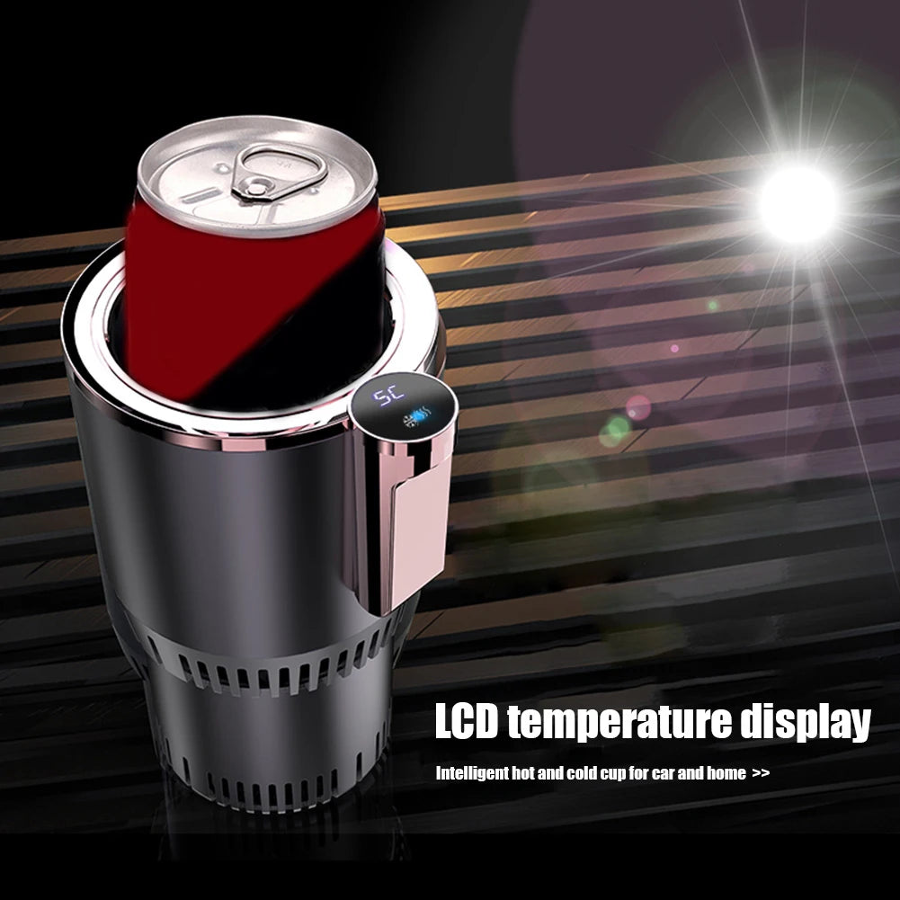 12V Car Office Cup Warmer Cooler with Temperature Display 2 In 1 Smart Beverage Mug Holder Car Smart Hot Cold Cup Drinks Holder WardBoyzPROShop