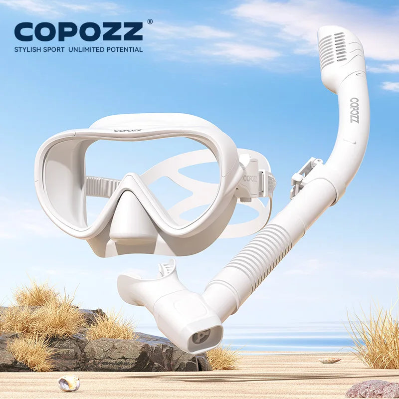 COPOZZ Professional  Diving Mask Full Vision Mask Underwater Snorkel Mask Set Swimming Snorkel HD Anti Fog Diving Equipment WardBoyzPROShop