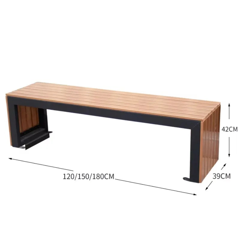 Modern Urban Furniture Garden Bench Stainless Steel Bench Park Seating Wooden Garden Outdoor Patio Stainless Steel Benches