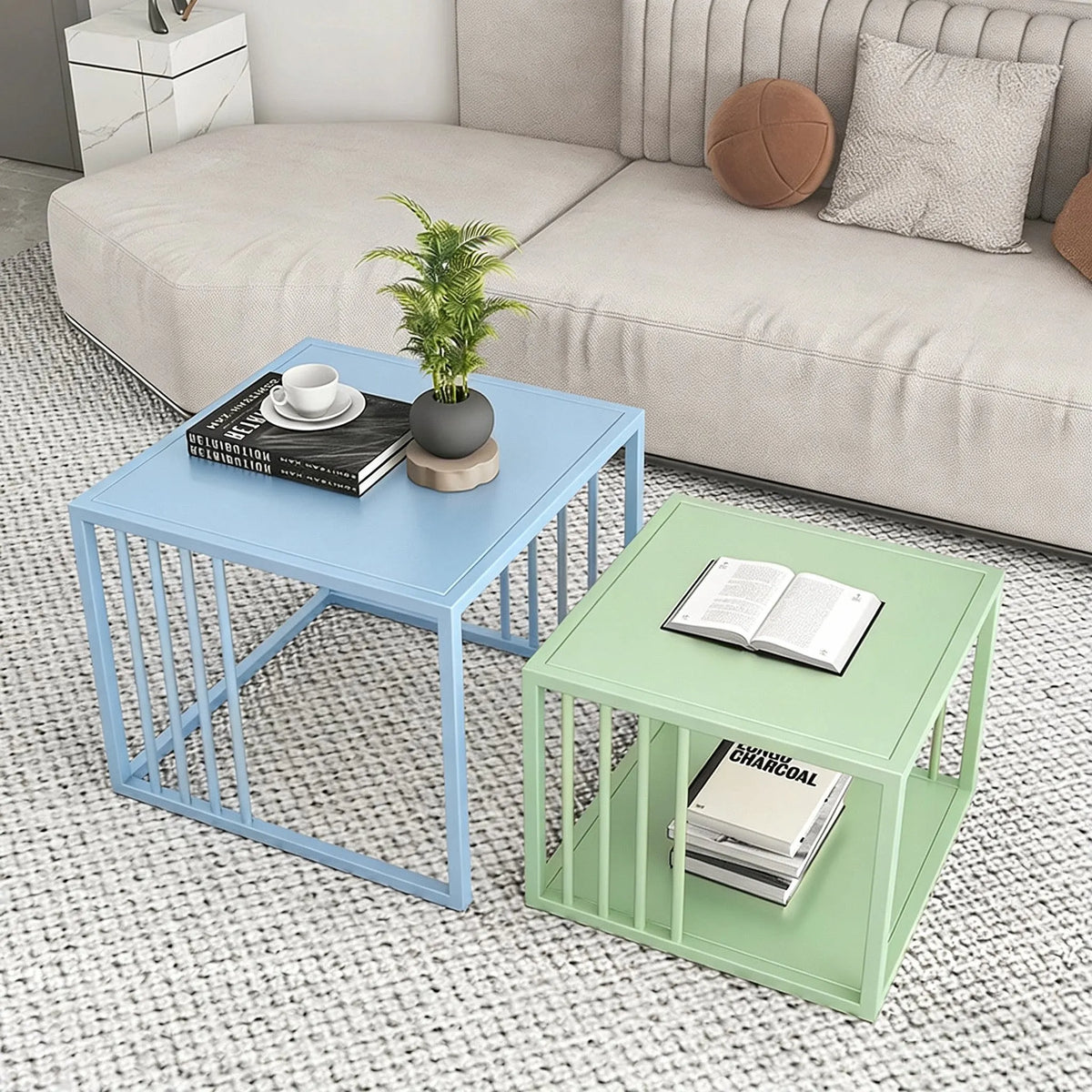 Hotel Living Room Tables Colorful Colorful Cute Nightstand Low Coffee Table Apartment Pink Muebles Dopamine Furniture