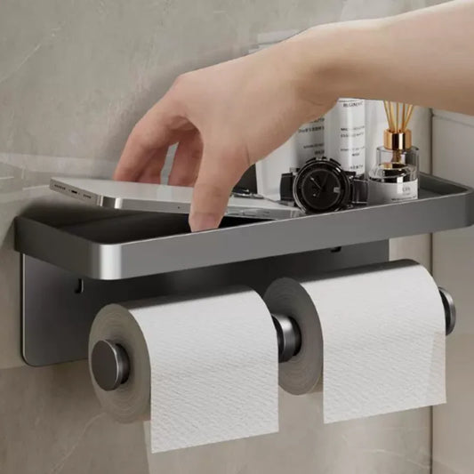 Bathroom Aluminum Tissue Roll Storage Rack Wall Mounted Durable Toilet Paper Holder Household Washroom Hardware Accessory