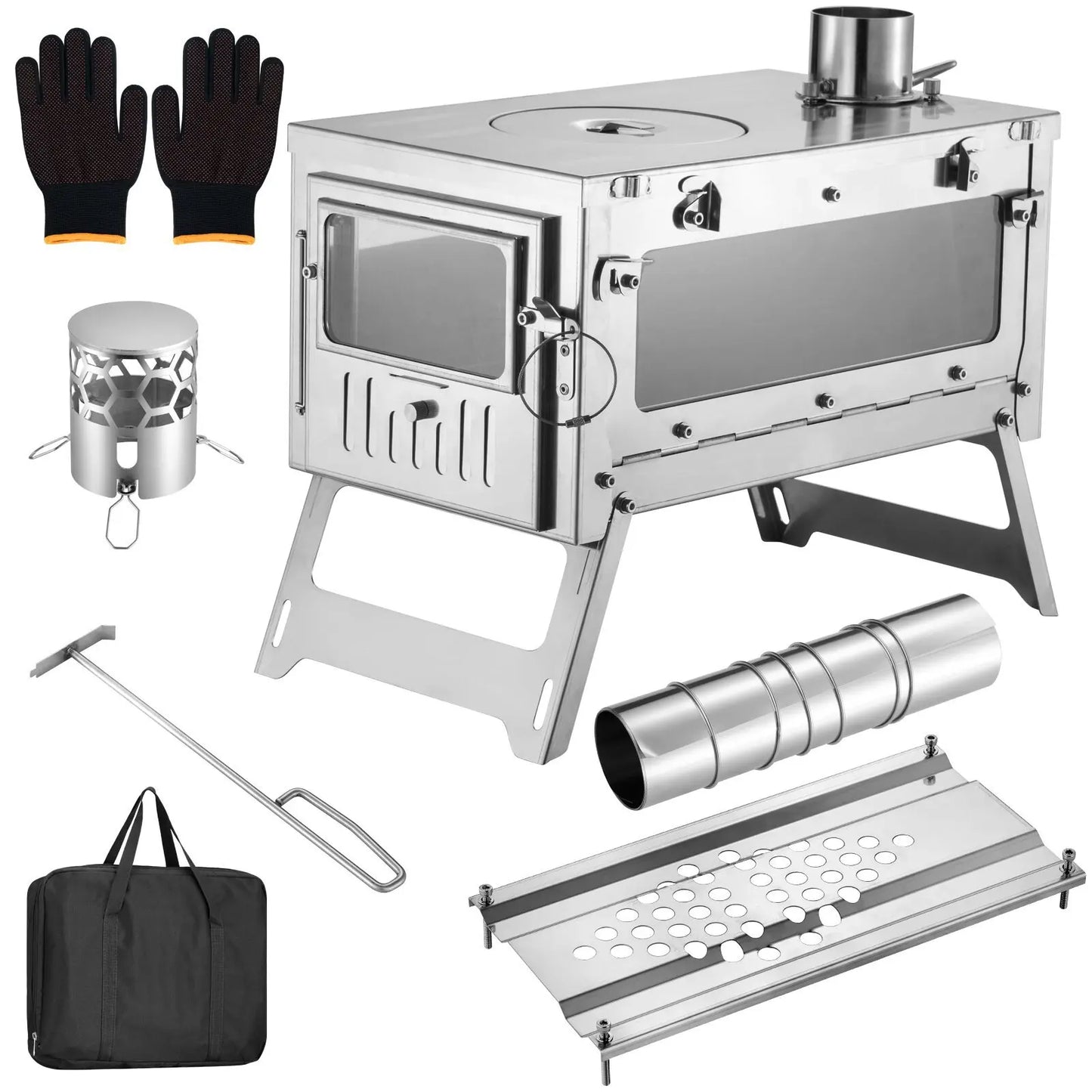 Hot Tent Stove Ultralight Wood Burning Stove For Tent Outdoor Camping Firewood Oven For Winter Backpacking