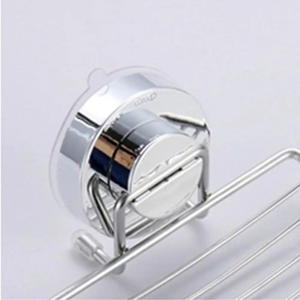 Wall Mounted Vacuum Suction Cup Soap Dish No-Drilling Stainless steel Bathroom Sponge Holder Self Draining Heavy Duty