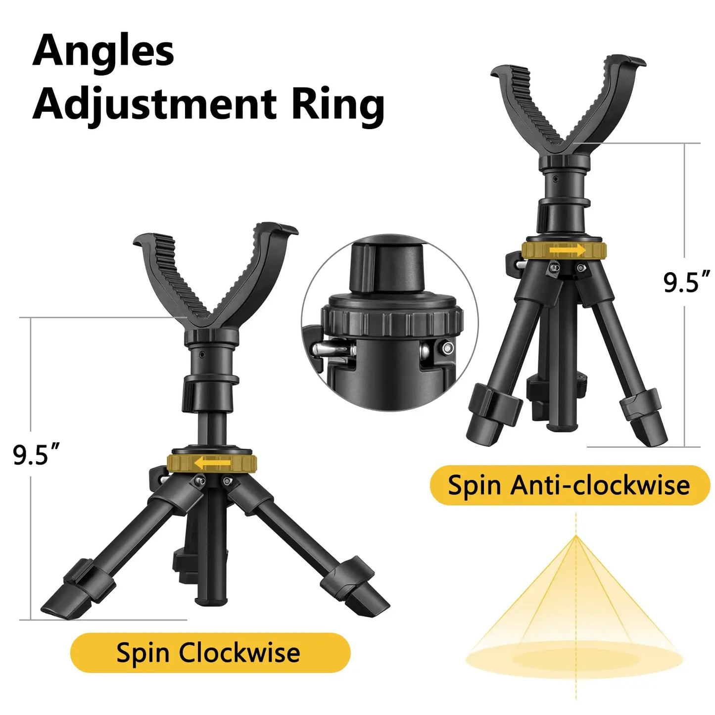 Rest Tripod Durable Adjustable Height 360 Degree Rotation V Yoke Stand Portable Aluminum Construction For Target Hunting