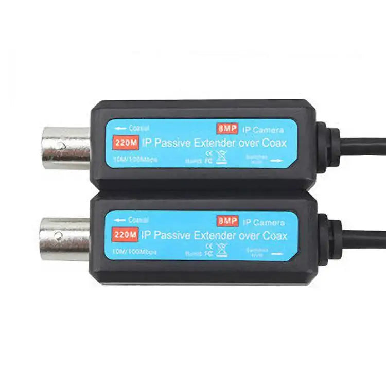1 Pair IP Network Coaxial Transmitter Receiver Extender Safe Transmission Cables For IP NVR Camera 10/100Mbps IP to Coaxial