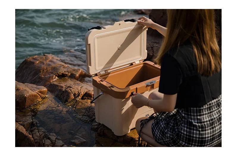 MOUNTAINHIKER 20.1" x12.2" x15" Incubator Outdoor 26L Camp Portable Large Fresh-Keeping Box Cold Hot Ice Bucket Refrigerator